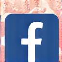 Facebook logo with community discussion icons.