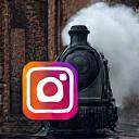 Instagram logo with industrial heritage photos in background.