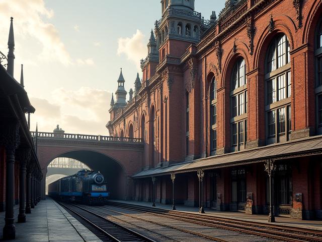A grand Victorian-era train station, implying a rail and history tour.