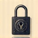 A historical key unlocking a digital padlock, representing controlled access to sensitive information.